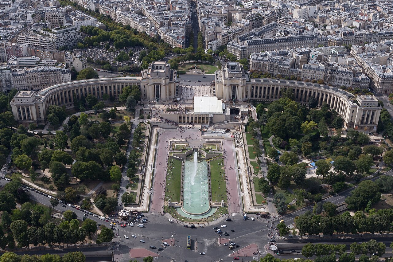 Trocadéro ve Palais de Chaillot, Eiffel, Paris